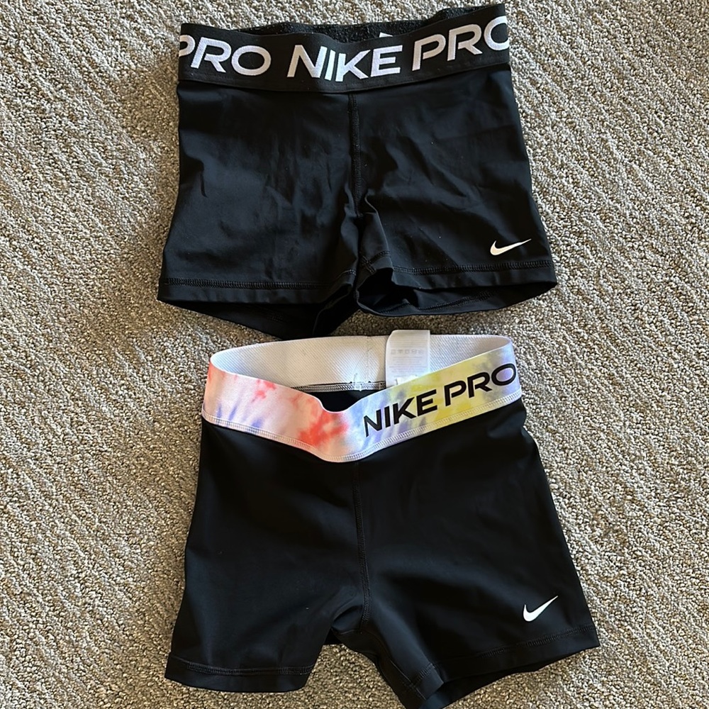 2 pairs Nike pro spandex shorts